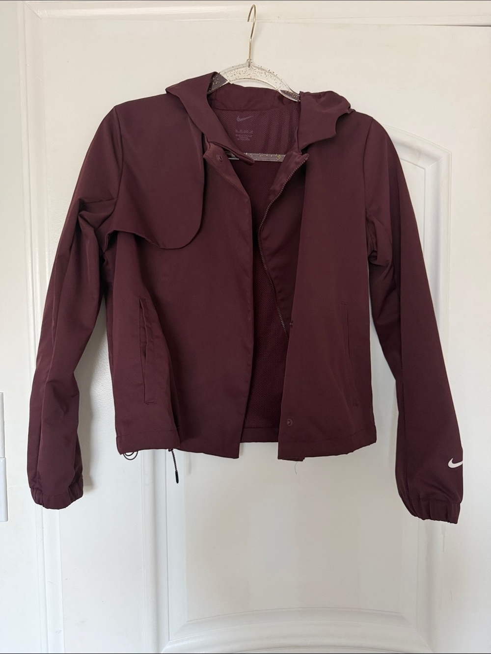 Nike Women's Maroon Hooded Utility Jacket